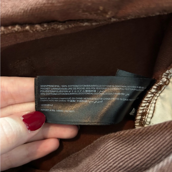 C/Meo Collective Between the Lines Crossover Waist Chocolate Brown Cropped Jeans - Picture 10 of 10